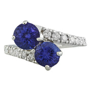 2.52 Carat Tanzanite 14K White Gold Diamond Ring - Fashion Strada