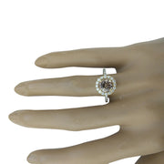 1.60 Carat Morganite 14K Yellow Gold Diamond Ring - Fashion Strada