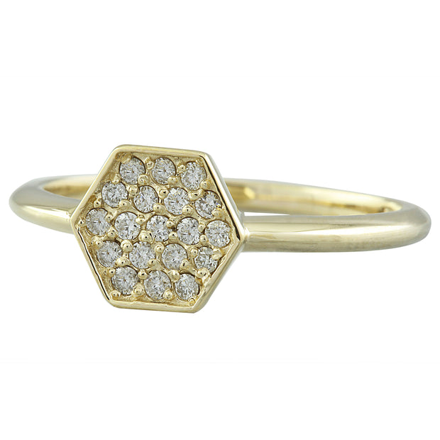 0.22 Carat 14K Yellow Gold Diamond Ring - Fashion Strada