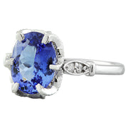 2.69 Carat Tanzanite 14K White Gold Diamond Ring - Fashion Strada