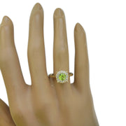 0.72 Carat Peridot 14K Yellow Gold Diamond Ring - Fashion Strada