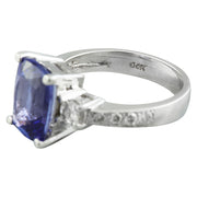 5.40 Carat Tanzanite 14K White Gold Diamond Ring - Fashion Strada