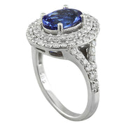 2.48 Carat Tanzanite 14K White Gold Diamond ring - Fashion Strada