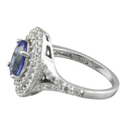 2.48 Carat Tanzanite 14K White Gold Diamond ring - Fashion Strada