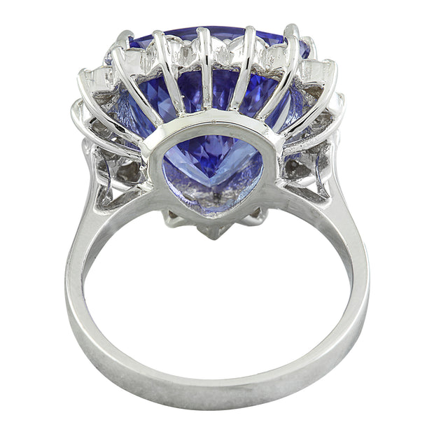 8.12 Carat Tanzanite 14K White Gold Diamond Rinf - Fashion Strada