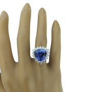 8.12 Carat Tanzanite 14K White Gold Diamond Rinf - Fashion Strada