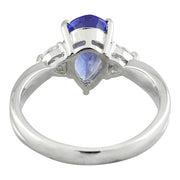 1.70 Carat Tanzanite 14K White Gold Diamond Ring - Fashion Strada