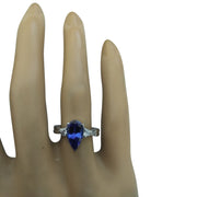 1.70 Carat Tanzanite 14K White Gold Diamond Ring - Fashion Strada