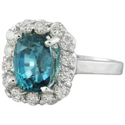 6.95 Carat Zircon 14K White Gold Diamond Ring - Fashion Strada