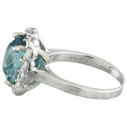 6.95 Carat Zircon 14K White Gold Diamond Ring - Fashion Strada