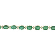 15.29 Carat Emerald 14K Yellow Gold Diamond Bracelet - Fashion Strada