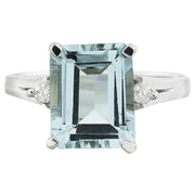 2.26 Carat Aquamarine 14K White Gold Diamond Ring - Fashion Strada