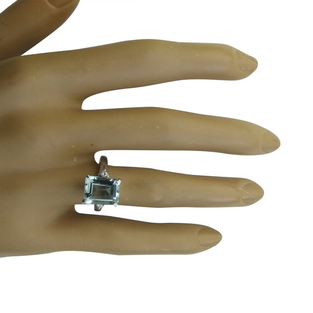 2.26 Carat Aquamarine 14K White Gold Diamond Ring - Fashion Strada