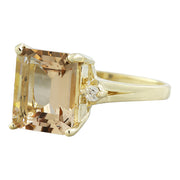 2.26 Carat Morganite 14K Yellow Gold Diamond Ring - Fashion Strada