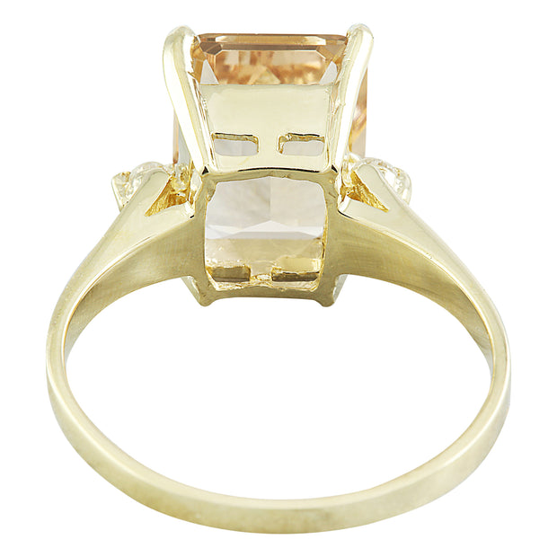 2.26 Carat Morganite 14K Yellow Gold Diamond Ring - Fashion Strada