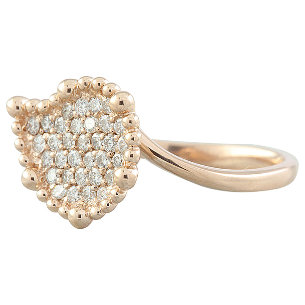 0.40 Carat Diamond 14K Rose Gold Leaf Ring - Fashion Strada