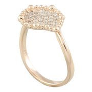 0.40 Carat Diamond 14K Rose Gold Leaf Ring - Fashion Strada