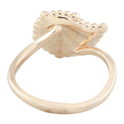 0.40 Carat Diamond 14K Rose Gold Leaf Ring - Fashion Strada