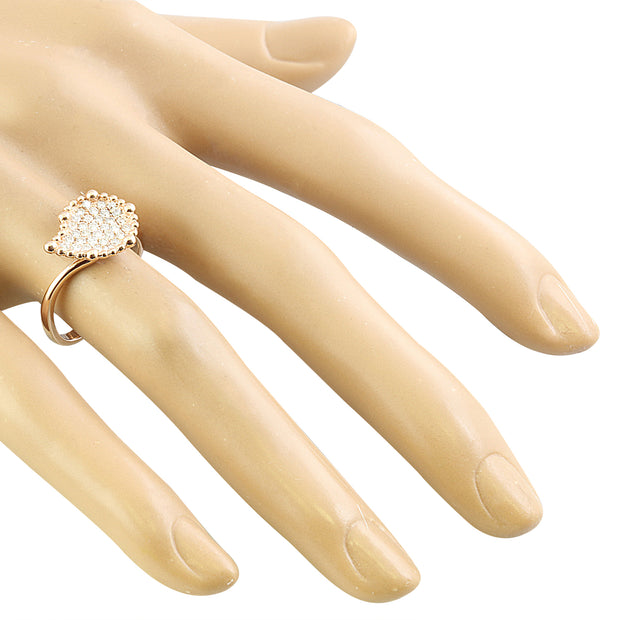 0.40 Carat Diamond 14K Rose Gold Leaf Ring - Fashion Strada