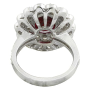 4.50 Carat Ruby 14K White Gold Diamond Ring - Fashion Strada