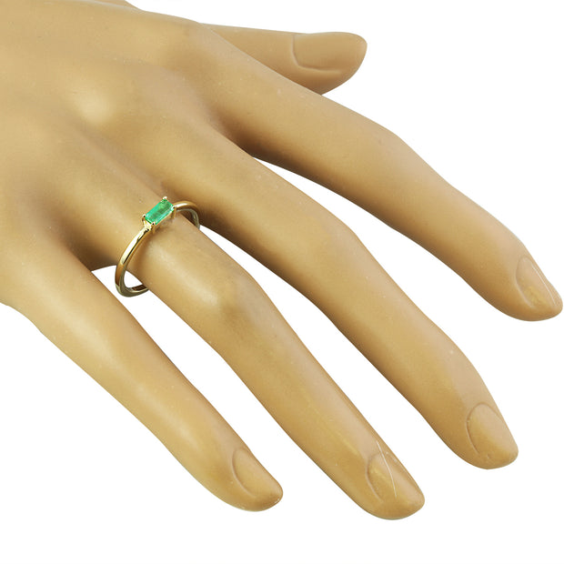 0.25 Carat Emerald 14K Yellow Gold Ring - Fashion Strada