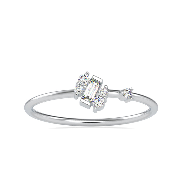 0.11 Carat Diamond 14K White Gold Ring - Fashion Strada