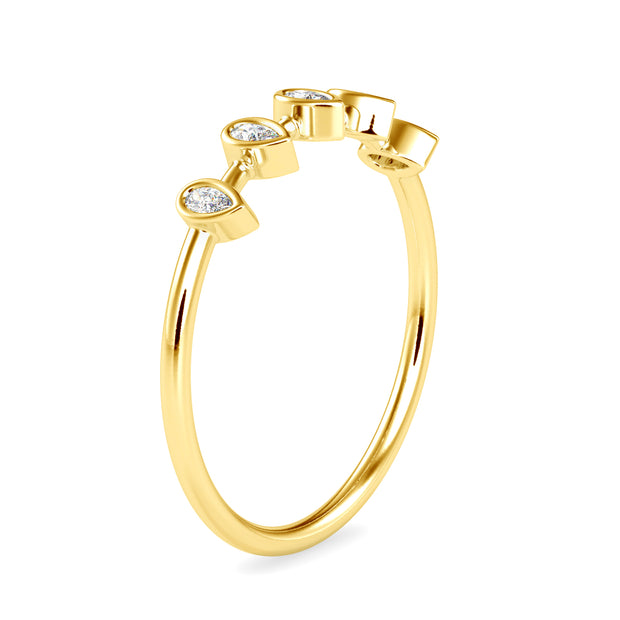 0.08 Carat Diamond 14K Yellow Gold Ring - Fashion Strada