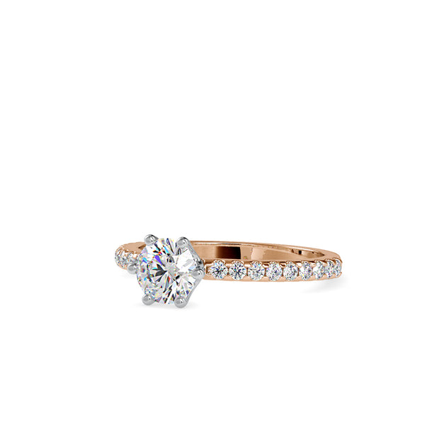 1.11 Carat Diamond 14K Rose Gold Engagement Ring - Fashion Strada