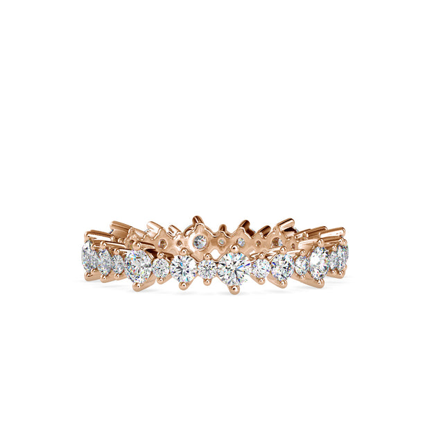 1.15 Carat Diamond 14K Rose Gold Eternity Ring - Fashion Strada