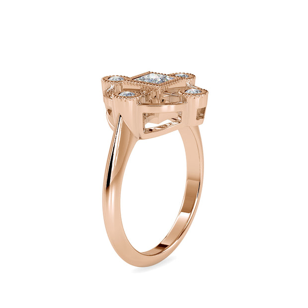 0.60 Carat Diamond 14K Rose Gold Engagement Ring - Fashion Strada