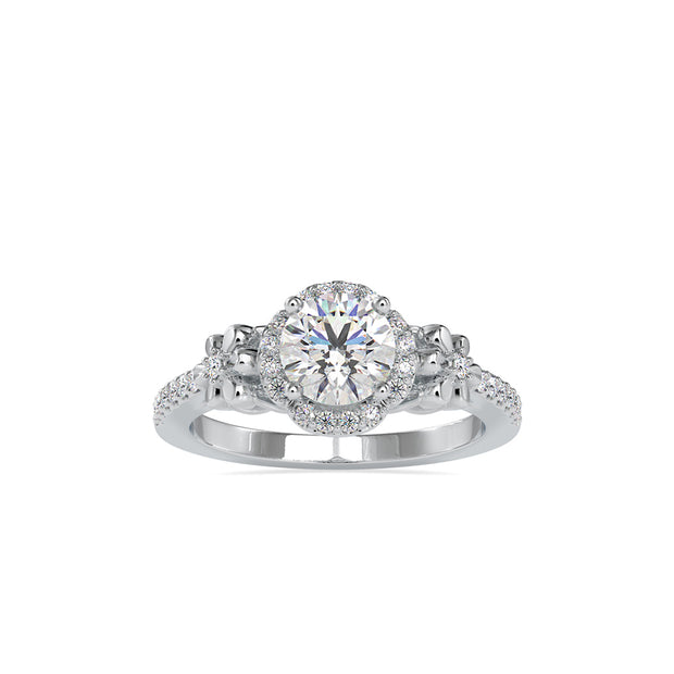 1.38 Carat Diamond 14K White Gold Engagement Ring - Fashion Strada