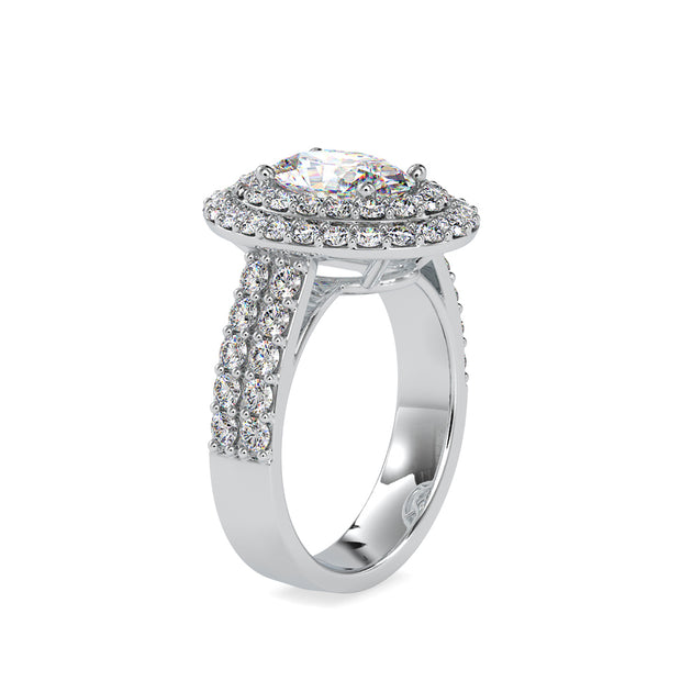 3.12 Carat Diamond 14K White Gold Engagement Ring - Fashion Strada