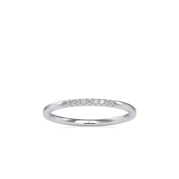 0.05 Carat Diamond 14K White Gold Wedding Band - Fashion Strada