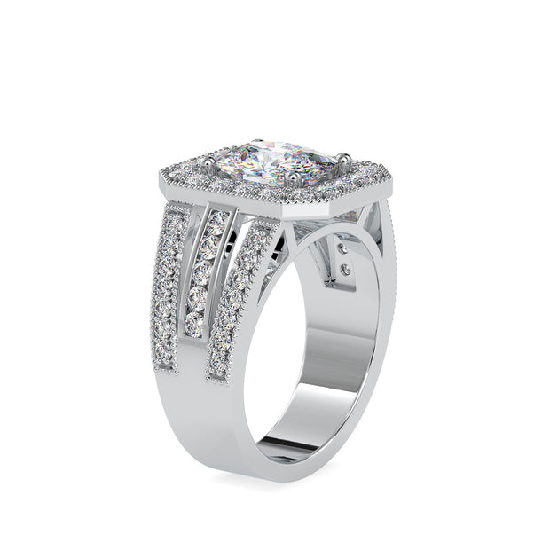 3.82 Carat Diamond 14K White Gold Engagement Ring - Fashion Strada