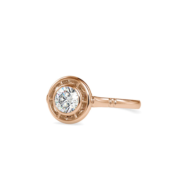 0.50 Carat Diamond 14K Rose Gold Engagement Ring - Fashion Strada