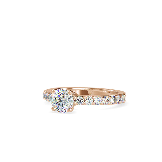 1.05 Carat Diamond 14K Rose Gold Engagement Ring - Fashion Strada