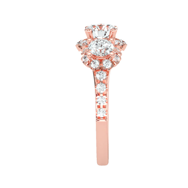 2.04 Carat Diamond 14K Rose Gold Engagement Ring - Fashion Strada