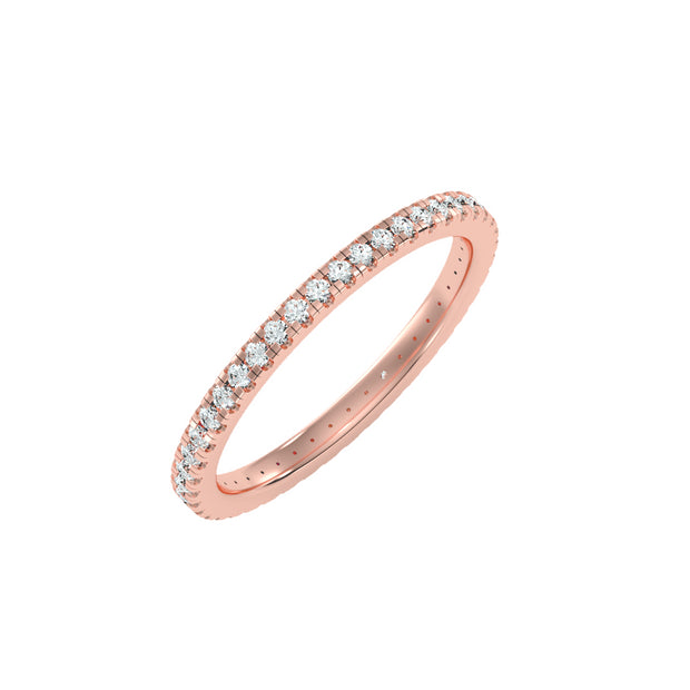 0.36 Carat Diamond 14K Rose Gold Eternity Ring - Fashion Strada