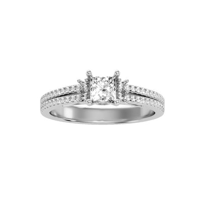 0.72 Carat Diamond 14K White Gold Engagement Ring - Fashion Strada