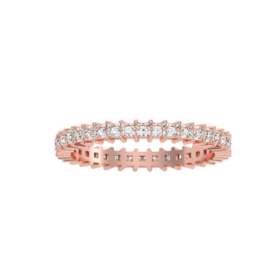 1.11 Carat Diamond 14K Rose Gold Eternity Ring - Fashion Strada