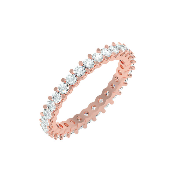 1.20 Carat Diamond 14K Rose Gold Eternity Ring - Fashion Strada