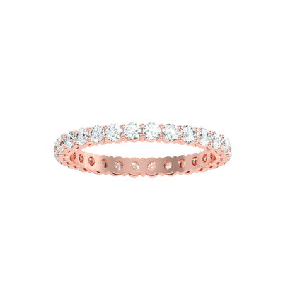 1.12 Carat Diamond 14K Rose Gold Eternity Ring - Fashion Strada