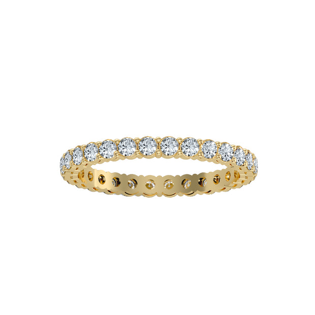 1.12 Carat Diamond 14K Yellow Gold Eternity Ring - Fashion Strada