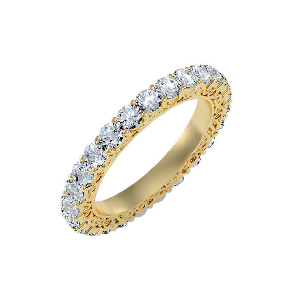 2.28 Carat Diamond 14K Yellow Gold Eternity Ring - Fashion Strada