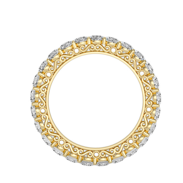 2.28 Carat Diamond 14K Yellow Gold Eternity Ring - Fashion Strada