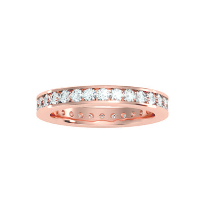 1.20 Carat Diamond 14K Rose Gold Eternity Ring - Fashion Strada