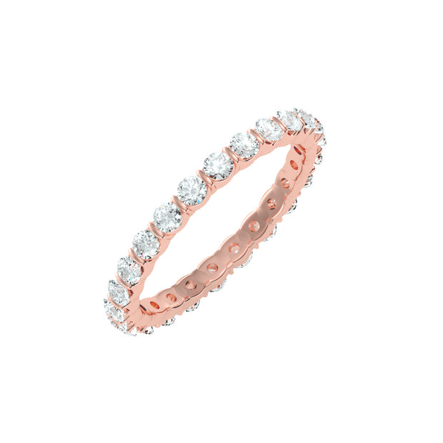 1.09 Carat Diamond 14K Rose Gold Eternity Ring - Fashion Strada