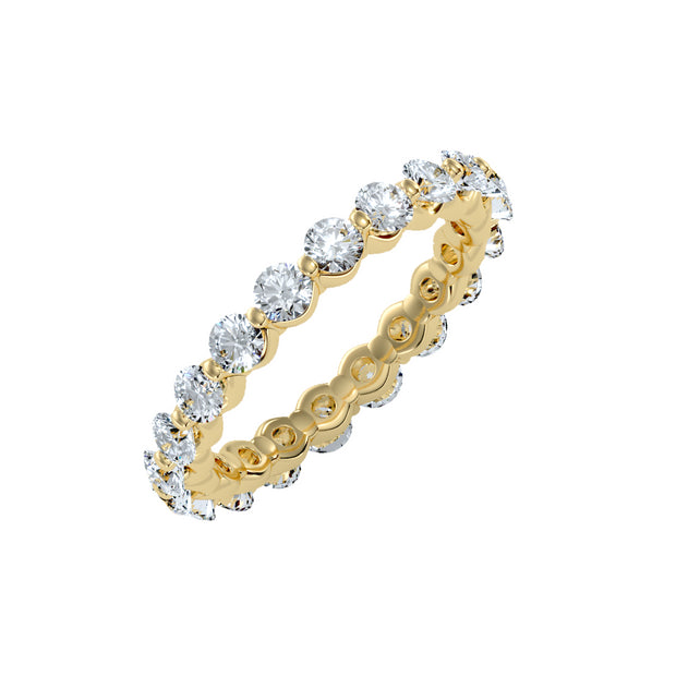 2.03 Carat Diamond 14K Yellow Gold Eternity Ring - Fashion Strada