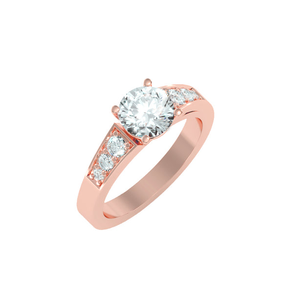 1.13 Carat Diamond 14K Rose Gold Engagement Ring - Fashion Strada