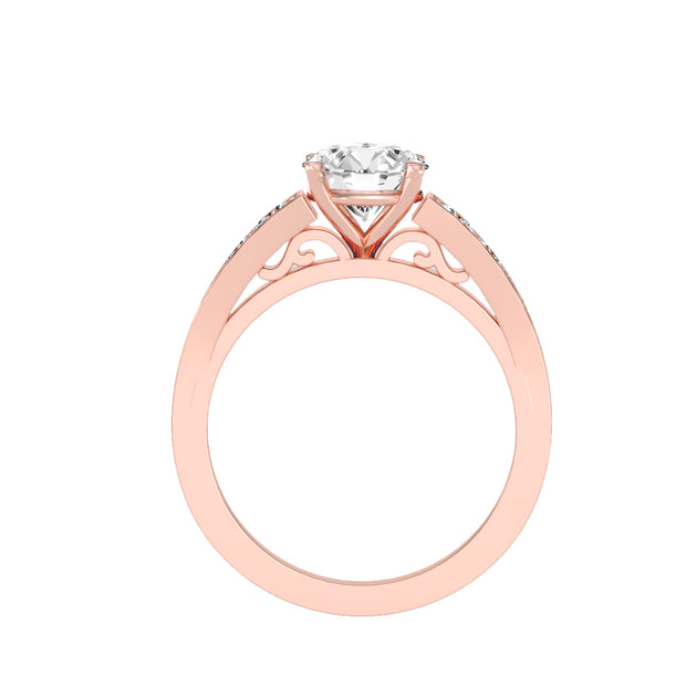 1.13 Carat Diamond 14K Rose Gold Engagement Ring - Fashion Strada